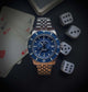 Inguz La Teignouse cadran bleu embossé bracelet acier