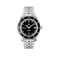 Montre Inguz La Teignouse cadran sandwich noir bracelet acier grains de riz