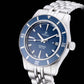 Montre Inguz La Teignouse cadran plat bleu bracelet acier grains de riz